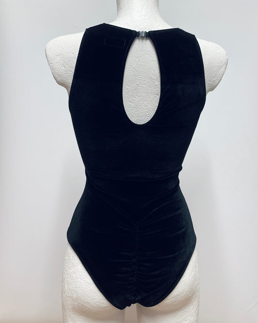 Black velvet bodysuit