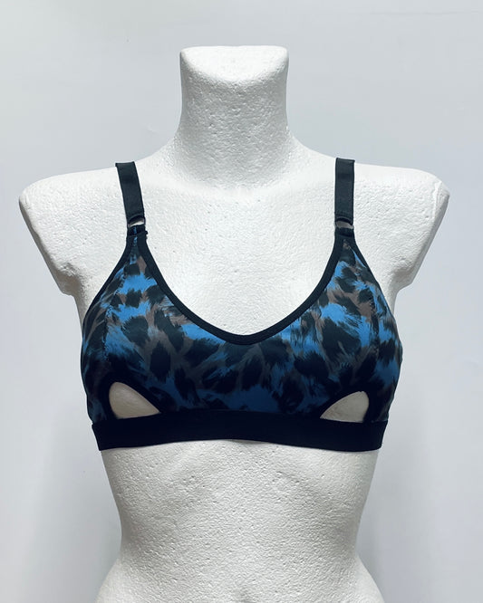 Blue leopard print top (last one XS)