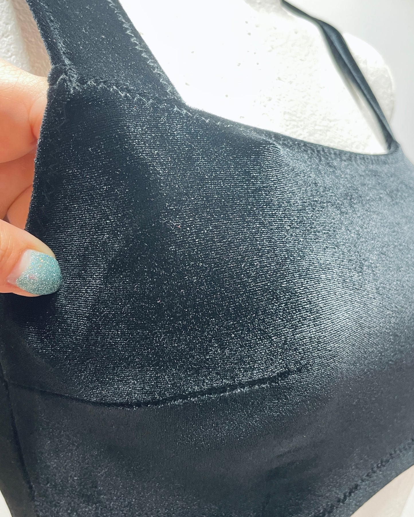 Black velvet bodysuit