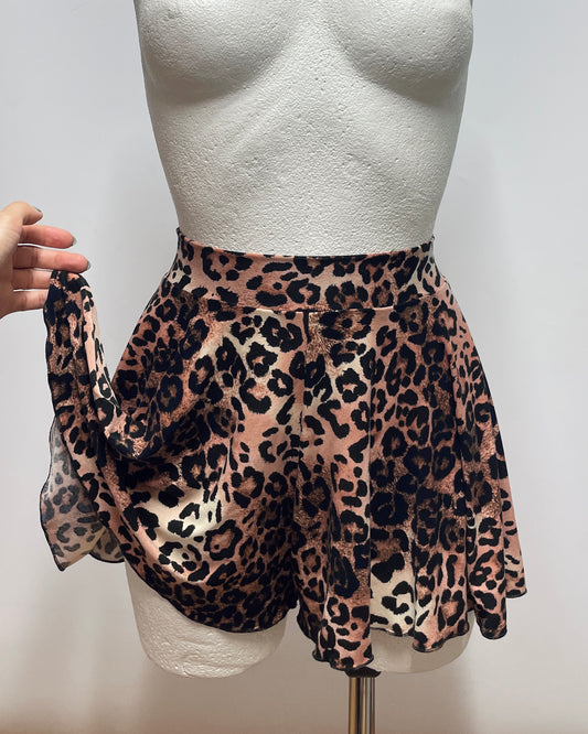 Leopard print skirt-pants XS